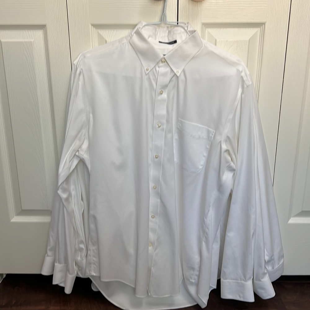 SET OF FOUR Mens Land’s End No Iron Supima Pinpoint Cotton Shirts Size 16, 35